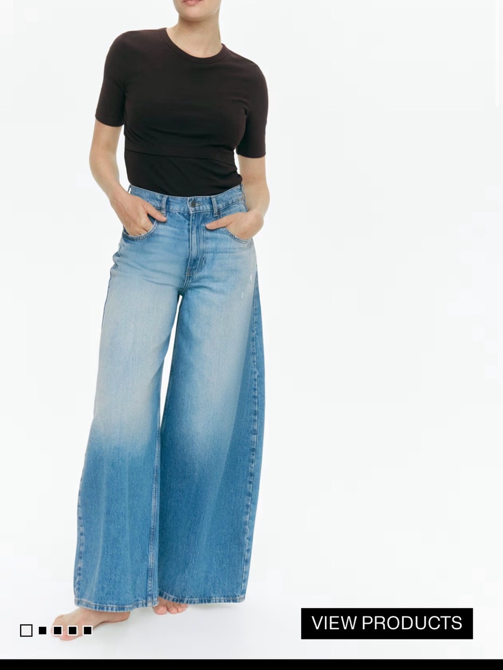 Mama Ribbed Nursing Top Black H&M